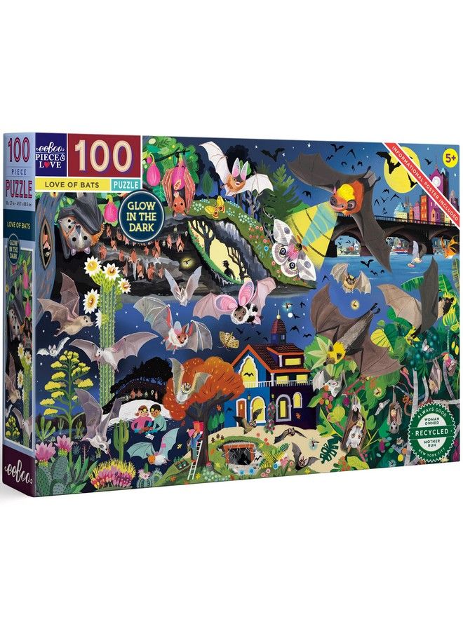 Love Of Bats Glow In The Dark 100 Piece Jigsaw Puzzle/Ages 5+ (Pzbat)