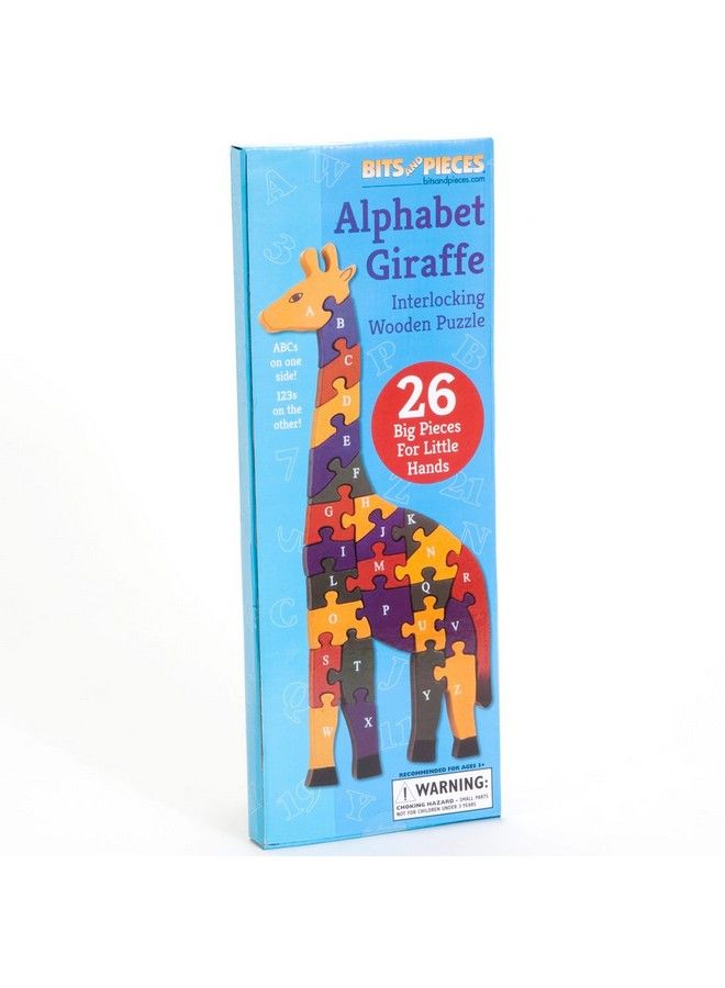 Wooden Alphabet Giraffe Puzzle Learn Abcs And 123S Colorful Large 3/4 Inch Thick Non Toxic Paint