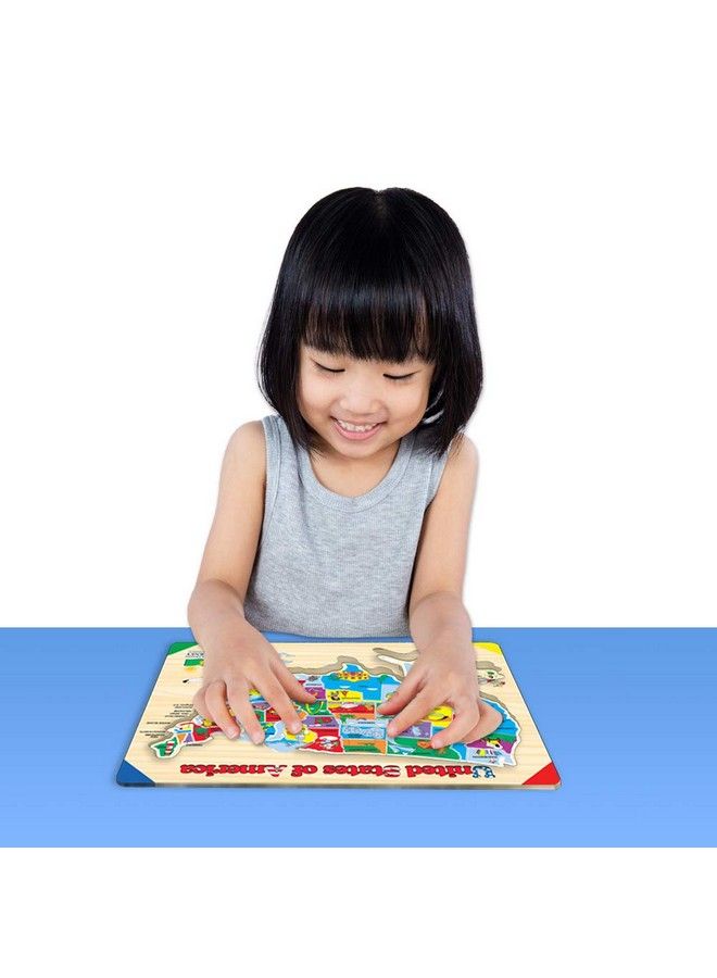 Lift & Learn Puzzle Usa Map Puzzle For Kids Preschool Toys & Gifts For Boys & Girls Ages 3 And Up United States Puzzle For Kids Award Winning Toys