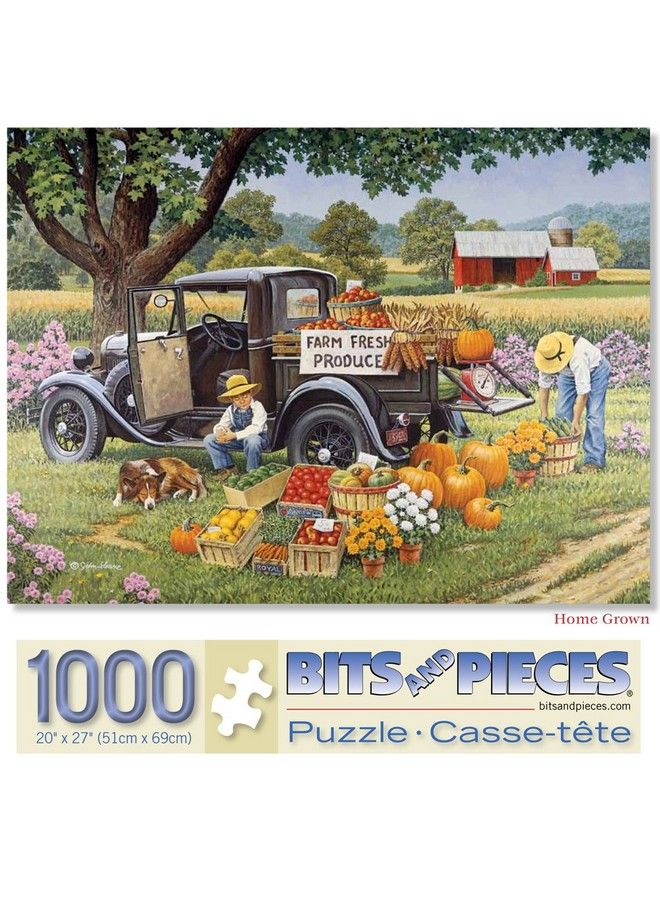 1000 Piece Jigsaw Puzzles For Adults ‘Home Grown’ Fall On The Farm 1000 Pc Jigsaw By Artist John Sloane 20” X 27”