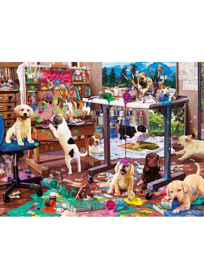 Painting Puppies 750 Piece Jigsaw Puzzle
