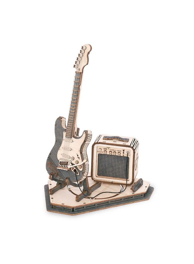 3D Puzzles For Adults Diy Wooden Model Kit For Adults To Build Stem Electric Guitar Desk Toy Project For Kids Birthday