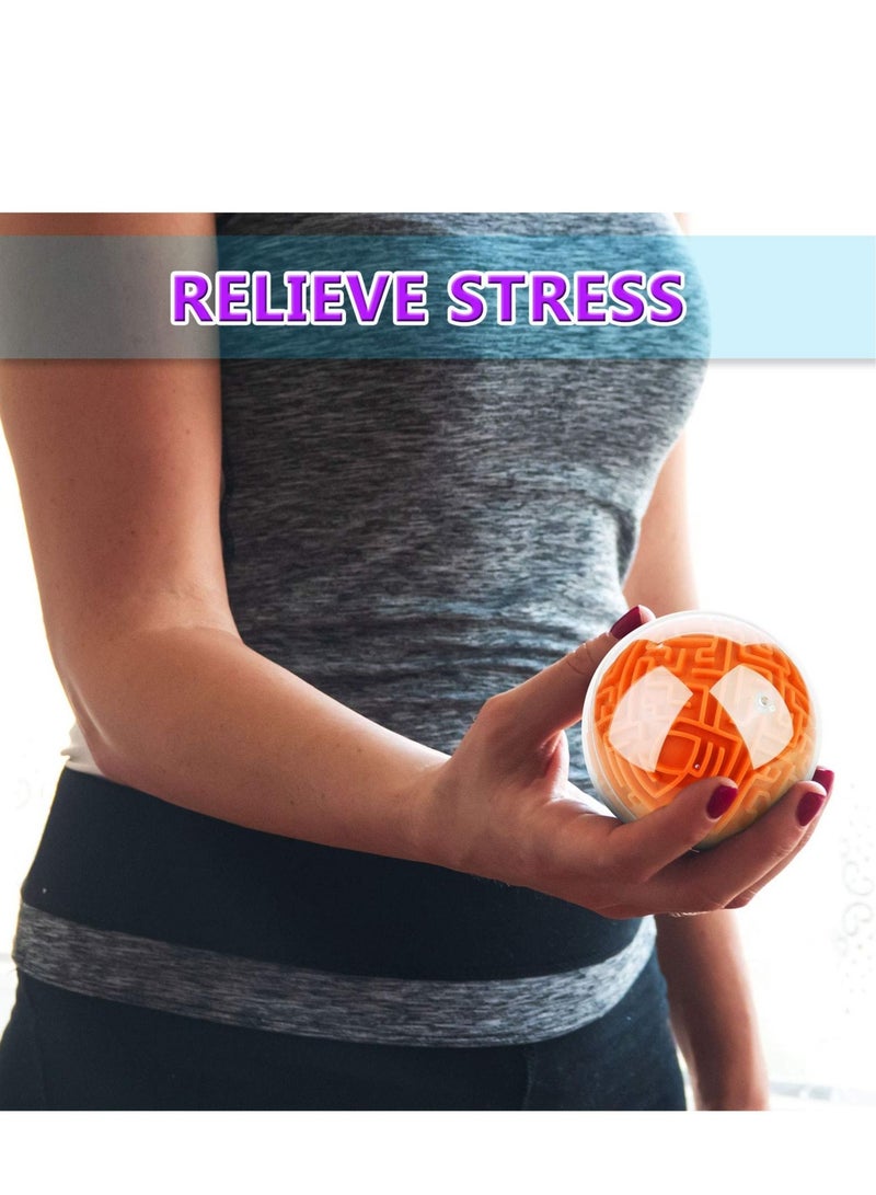 4 Pieces 3D Maze Ball Maze Puzzle Ball Magic Brain Teasers Games Sphere Educational Puzzle Toys Maze Puzzle Cube Ball for Adults and Students Teens and Hard Challenges Game Lover