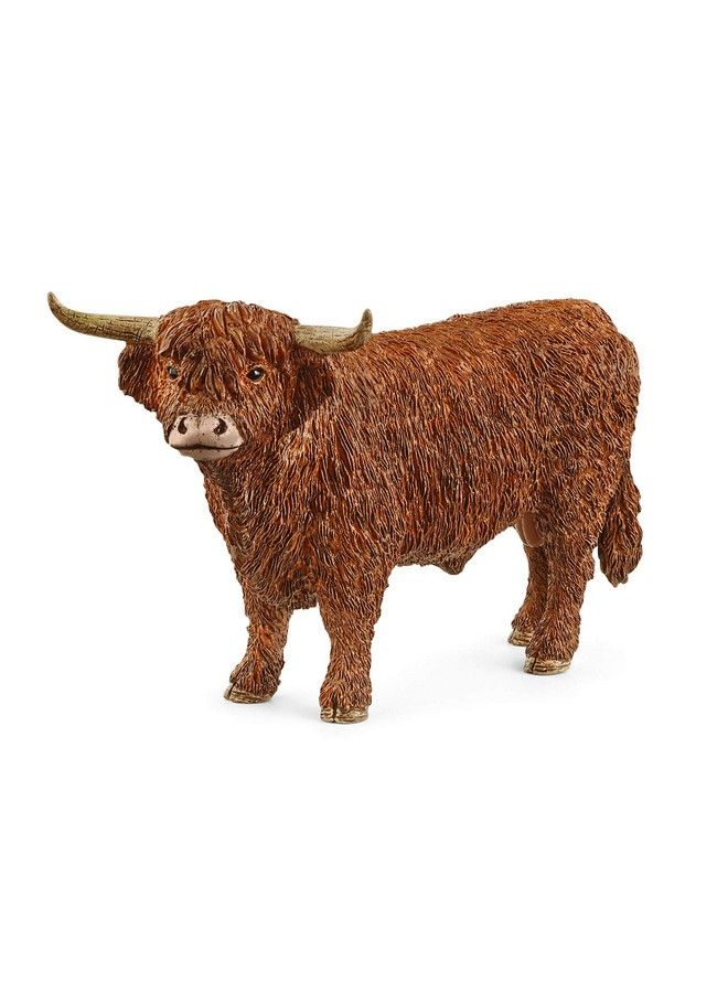 Farm World Realistic Farm Animal Toys For Boys And Girls Highland Bull Cow Toy Figurine Ages 3+