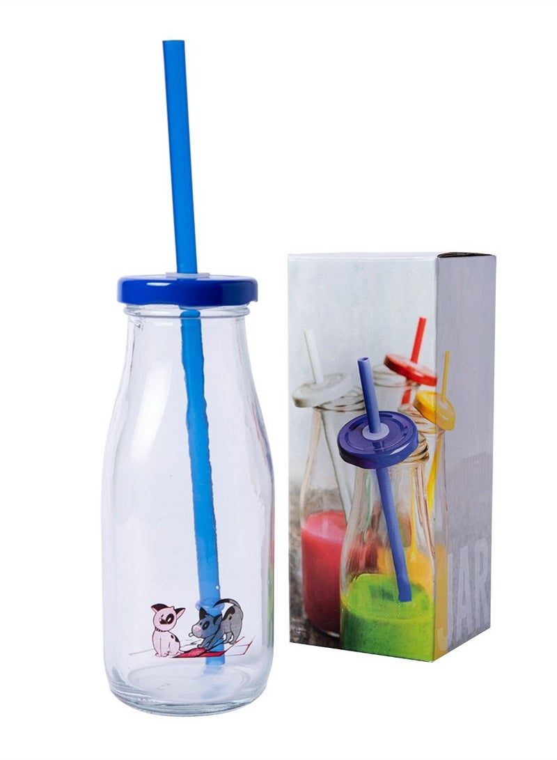 Dogs Lemonade Glass Bottle Watertight Leak-proof Stylish Lemonade Glass Old Fashioned Glass
