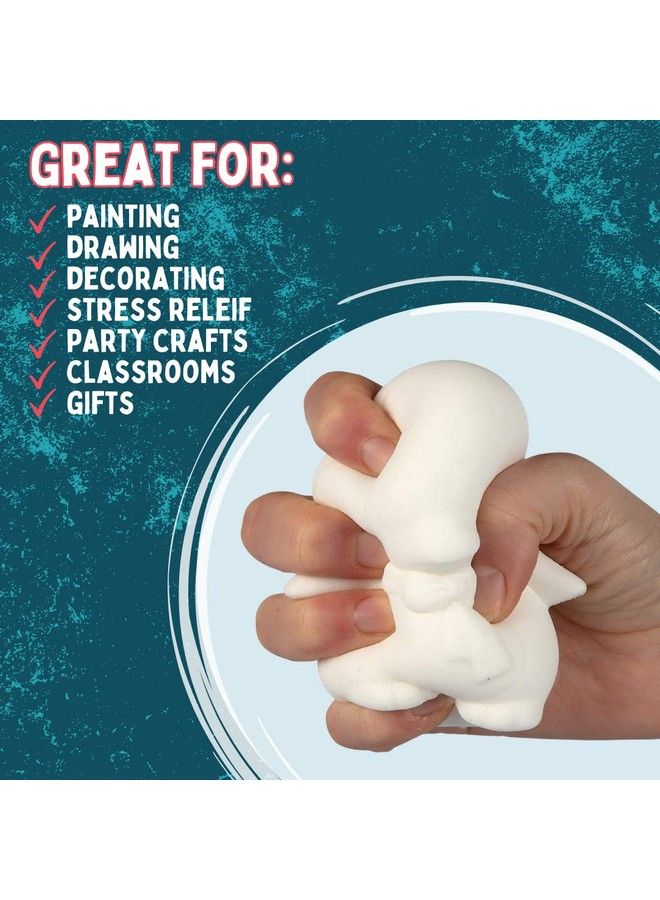 Jumbo Dino Squishies (12 Unique Dinosaurs W 12 Fabric Paints) White Kawaii Scented Slow Rise Squishy Toys Decorating Scented Stress Relief Craft Kids School Birthday Party Activity Gift (4