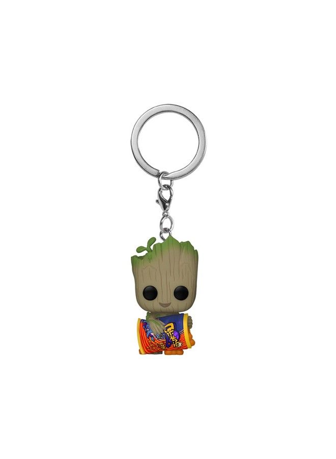 Pop! Keychain: Marvel I Am Groot Groot With Cheese Puffs