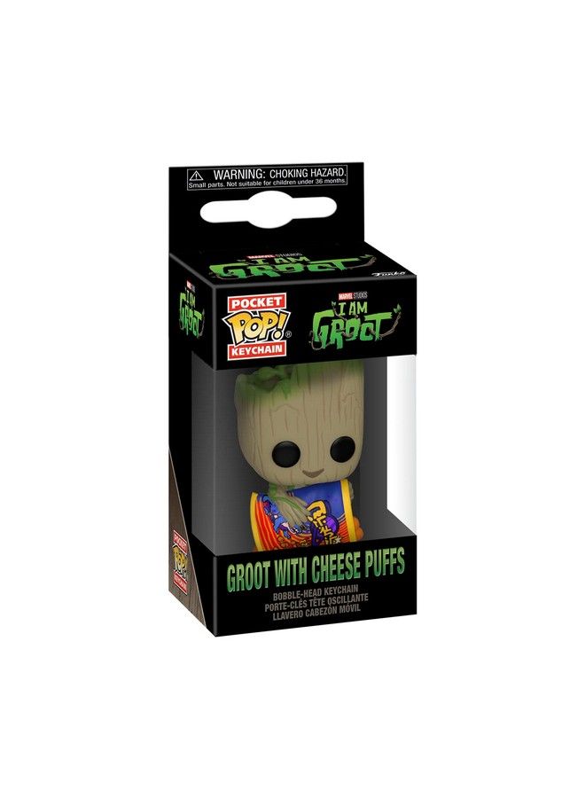 Pop! Keychain: Marvel I Am Groot Groot With Cheese Puffs