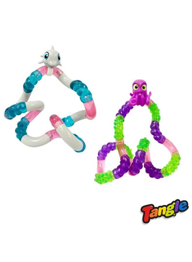 Tangle Pets Aquatic 2 Pack Dolphin And Octopus Cute Fidgets For Boys And Girls Aquatic Fidget Toys Sea Creature Fidget Toys Tangle Fidgets