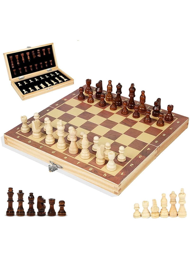 Magnetic Wooden Chess Set Folding Board/Board Games Chess Sets for Adults and Kids (29 cm)