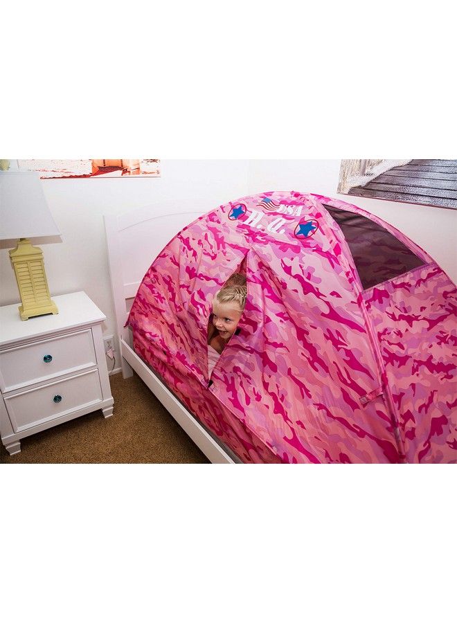 19781 Kids Pink Camo Bed Tent Playhouse Twin Size