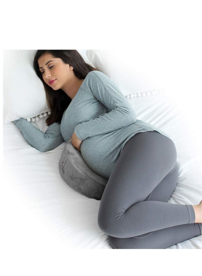 Pregnancy Pillow Pregnancy Wedge Pillow Belly Wedge Memory Foam Pregnancy Sleep Pillow Pregnancy Essentials Women's New Mother Gifts Grey