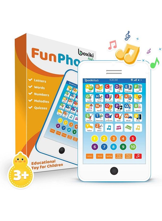 Kids Phone Touch Learning Pad With 6 Games To Learn Letters Numbers Music & Words Learning Toys For 3 Year Old And Up