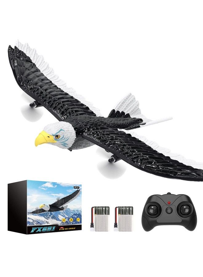 Rc Plane Remote Control Eagle Plane Rtf Airplane 2.4Ghz 2Ch Flying Bird With 2 Batteries & Propeller 6 Axis Gyro Stabilizer Easy To Fly For Beginners Adults Kids Boys