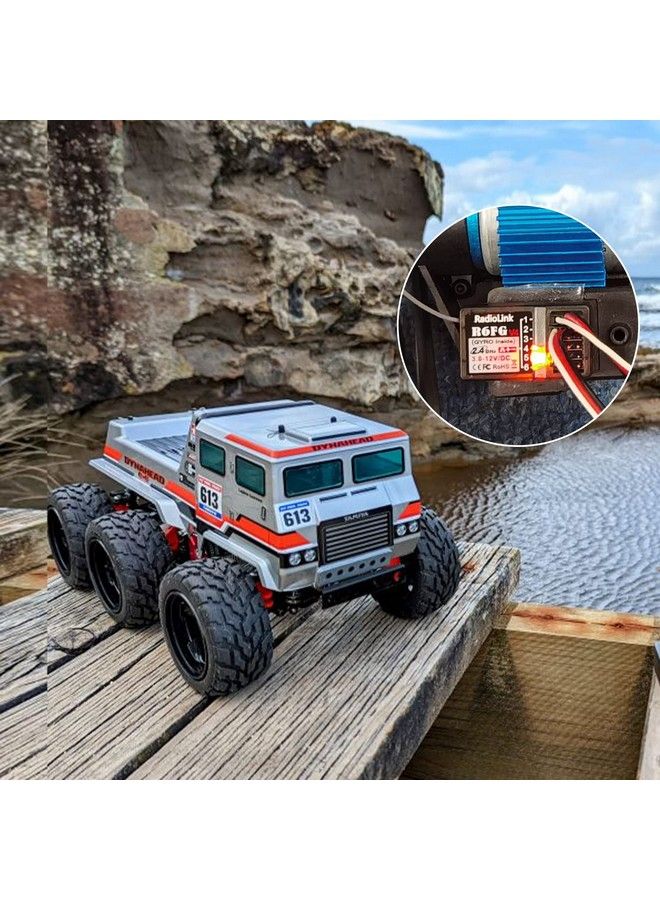 R6Fg 6 Channels 2.4Ghz Rc Receiver With Gyro Surface Long Range Control Rx For Vehicle Drifting/Crawler/Truck/Boat Works With Radio Controller Rc4Gs V3/Rc6Gs V3/Rc4Gs V2/Rc6Gs V2/T8Fb/T8S