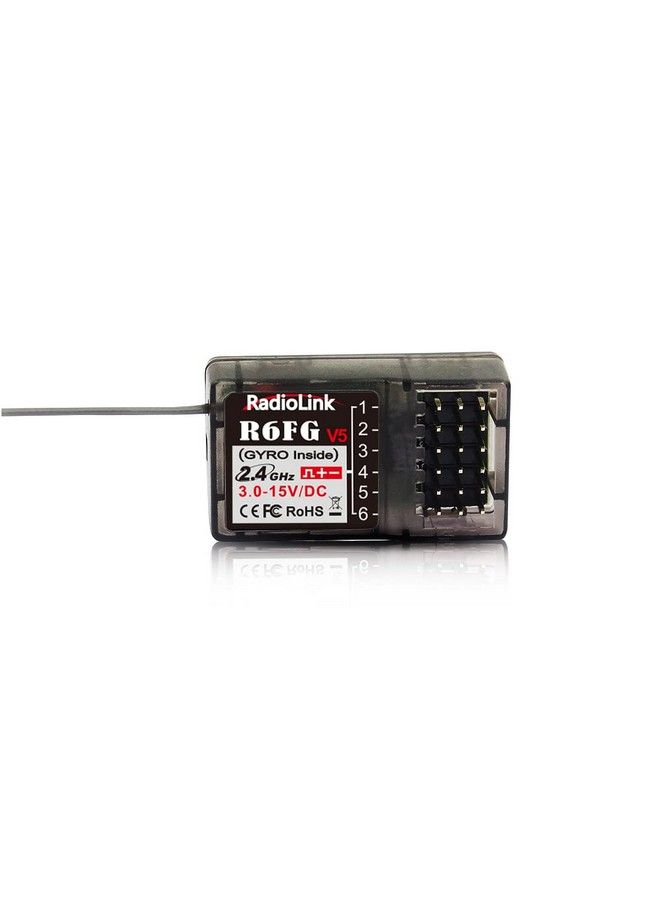 R6Fg 6 Channels 2.4Ghz Rc Receiver With Gyro Surface Long Range Control Rx For Vehicle Drifting/Crawler/Truck/Boat Works With Radio Controller Rc4Gs V3/Rc6Gs V3/Rc4Gs V2/Rc6Gs V2/T8Fb/T8S