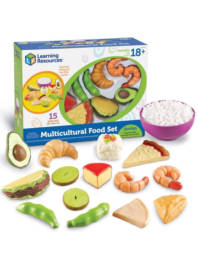 New Sprouts Multicultural Play Food Set 15 Pieces Ages 18+ Months Pretend Play Food For Toddlers Preschool Learning Toys Kitchen Play Toys For Kids