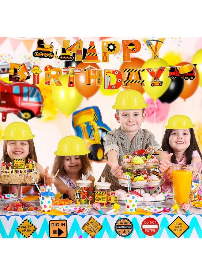 36 Pieces Construction Party Supplies Set 12 Pcs Construction Vests 12 Pcs Construction Hats And 12 Pcs Tote Bag For Kids Construction Costume Birthday Dress Up Party Supplies
