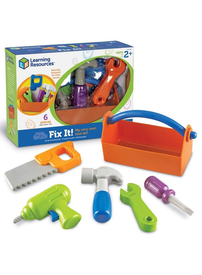 New Sprouts Fix It! My Very Own Tool Set 6 Pieces Ages 2+ Toddler Learning Toys Develops Fine Motor Skills Toddler Tool Set First Tool Box Kids Tool Set