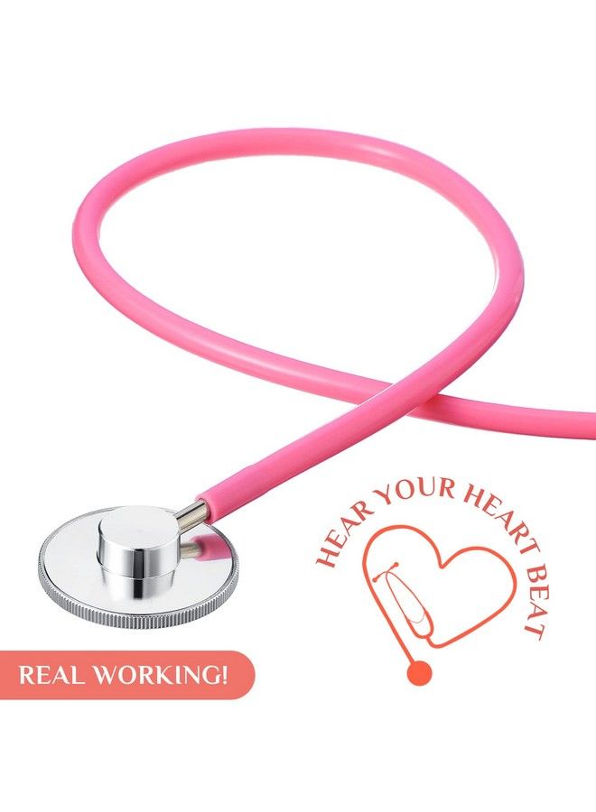 8 Pcs Kids Stethoscope Toy Working Nursing Real Stethoscope Doctor Kit For Kids Role Play Pretend Game Doctor Nurse Costume Accessories (Blue Pink)