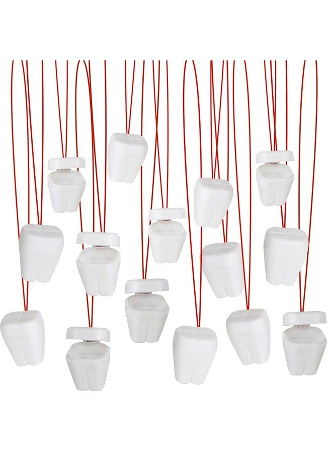 Tooth Saver Necklaces Set Of 144 White Tooth Containers Tooth Holders For Boys & Girls Dentist Office Giveaways For Kids Theme Party Supplies Unique Goodie Bag Fillers