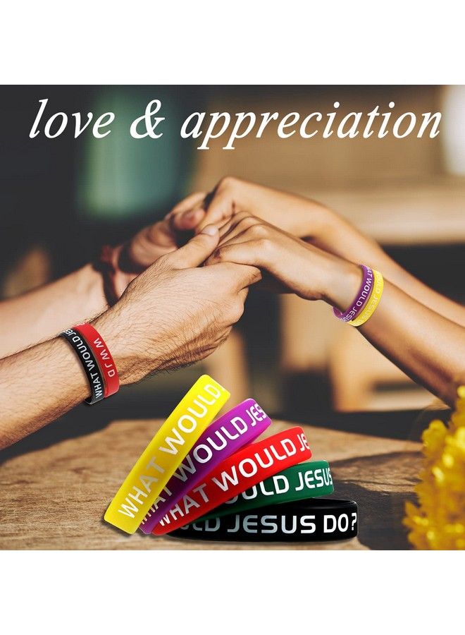 36 Pieces Wwjd Bracelets What Would Jesus Bracelets Rubber Colorful Wwjd Silicone Wristbands For Fundraiser Church Events Party Favors