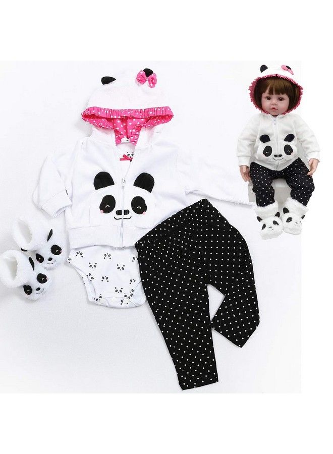 Reborn Baby Girl Dolls Clothes 18 Inch Panda Outfits Accesories For 17 19 Inch Reborns Doll Newborn Baby Girl Matching Clothing