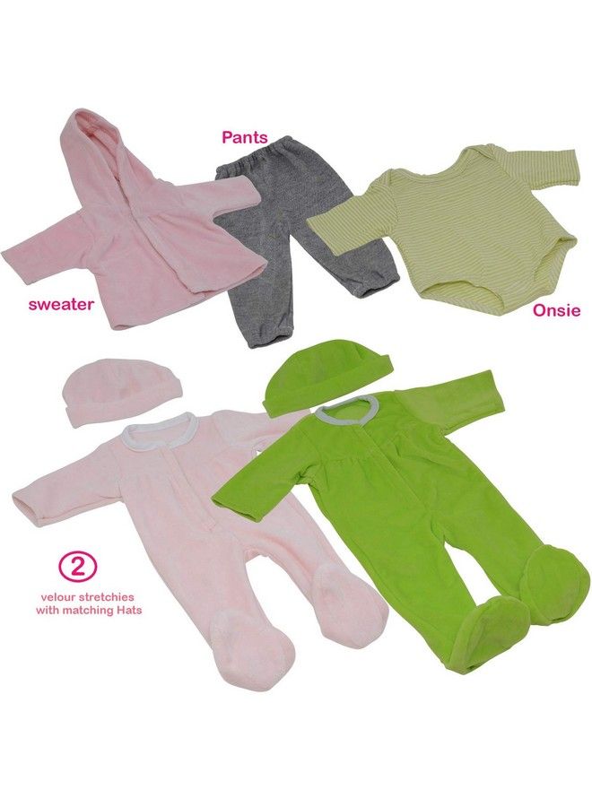 Baby Doll Clothes New Born Baby Doll Outfits For 14 15 And 16 Inch Dolls Includes Doll Accessories Bottle Pacifier Blanket And Sets Of Clothing