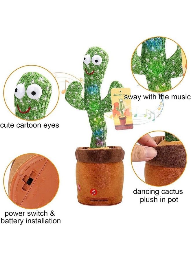Toys Dancing Cactus Talking Toy Cactus Plush Toy Wriggle & Singing Recording Repeat What You Say Funny Education Toys For Babies Children Playing Home Decorate