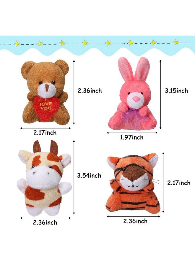 80 Pieces Mini Stuffed Animal Toys Small Animal Plush Keychains Stuffed Jungle Animals Toys Set For Kids Birthday Party Goody Filler Bags Favors Stocking Stuffers Carnival Prizes Valentine'S Day Gifts