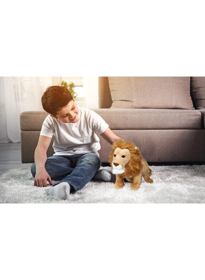 Lion Stuffed Animal Lifelike Plush Toy 12 Inches Length