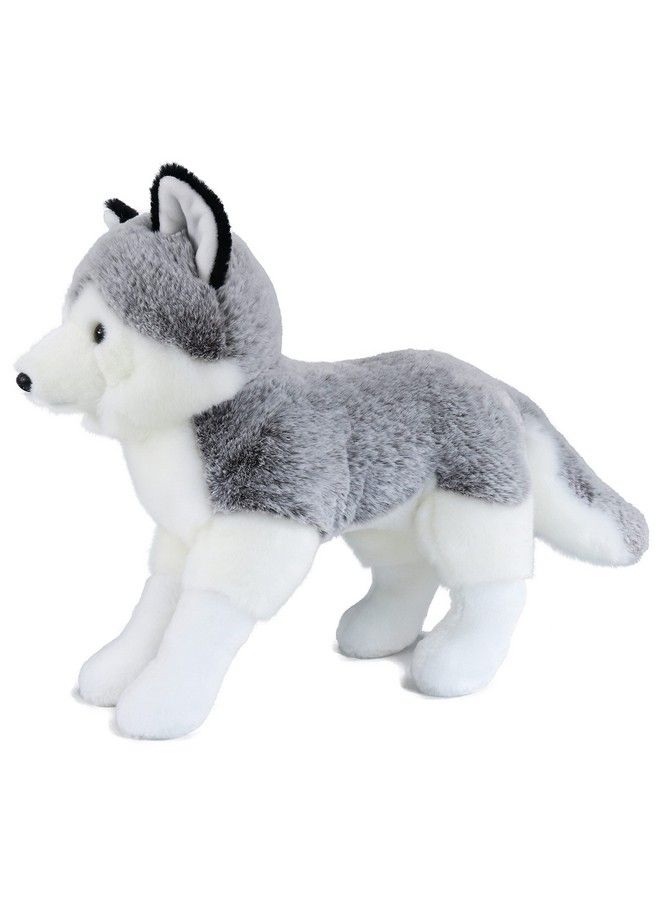 Lifelike Siberian Husky Stuffed Animal Plush Toy 14 Inches Length Standing