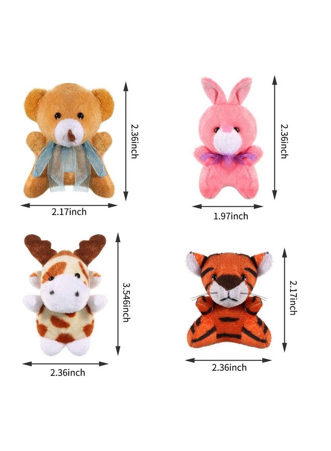 32 Pieces Mini Plush Animal Toys Safari Stuffed Toys Animals Cute Plush Keychain Animals Decoration For Birthday Teacher Student Award Themed Party Favors (Giraffe Elephant) (Giraffe Elephant)