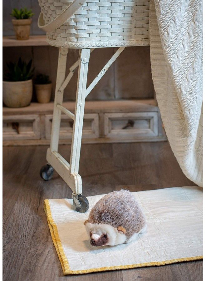 Huddled Small Hedgehog Wispy Chestnut Children'S Plush Stuffed Animal