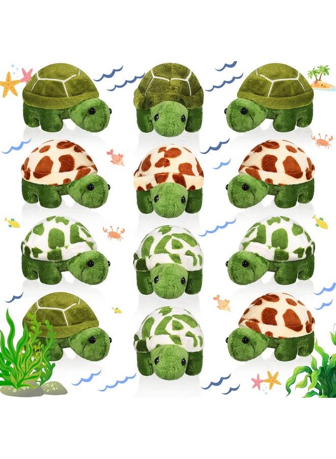 12 Pieces Mini Turtle Stuffed Toy Soft Turtle Animal Plush Toys Turtle Cute Stuffed Animal For Adults Birthday Party Decorations(Lovely Style)