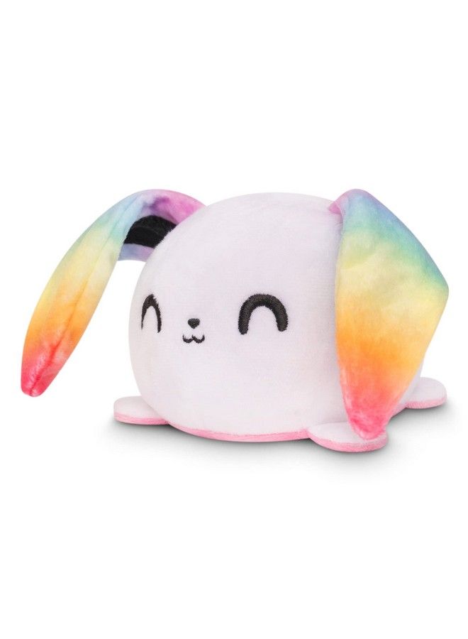 The Original Reversible Bunny Plushie Pink + White Rainbow Ears Cute Sensory Fidget Stuffed Animals That Show Your Mood