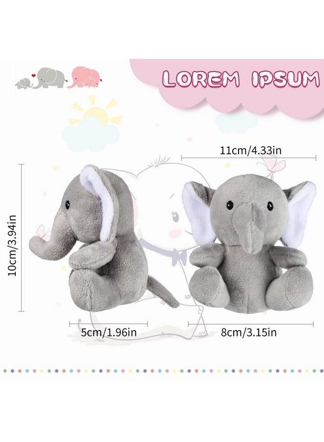 4 Pieces Mini Elephant Stuffed Animals Elephant Plush Toys 4 Inches Plush Stuffed Elephant Cute Soft Forest Animals For Baby Shower Boys Girls Elephant Themed Birthday Party Supplies (Grey)