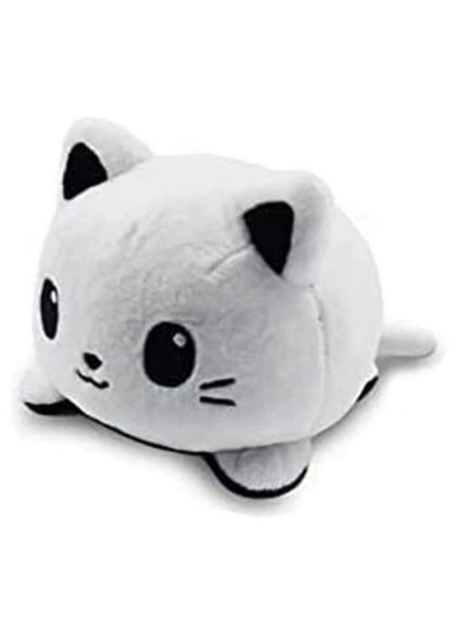 The Original Reversible Cat Plushie White + Skeleton Glows In The Dark! Cute Sensory Fidget Stuffed Animals That Show Your Mood Perfect For Halloween!