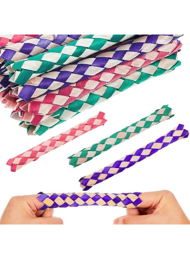 24 Pieces Chinese Finger Trap Bamboo Finger Traps Pet Bird Chew Toy Birds Foraging Chopper Toy For Kids Birthday Party Favors Pinata Fillers Goodie Bag Stuffers