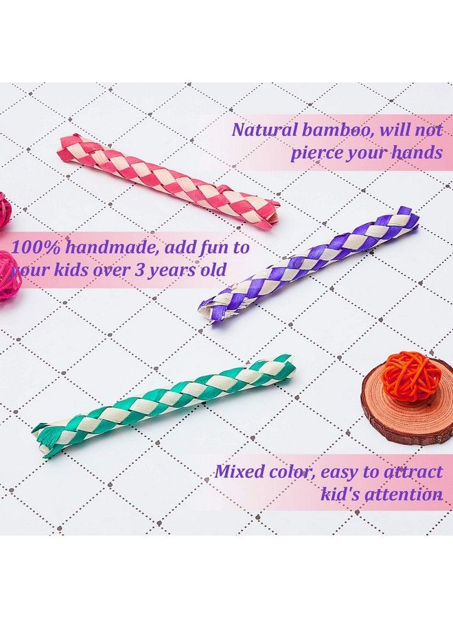 24 Pieces Chinese Finger Trap Bamboo Finger Traps Pet Bird Chew Toy Birds Foraging Chopper Toy For Kids Birthday Party Favors Pinata Fillers Goodie Bag Stuffers