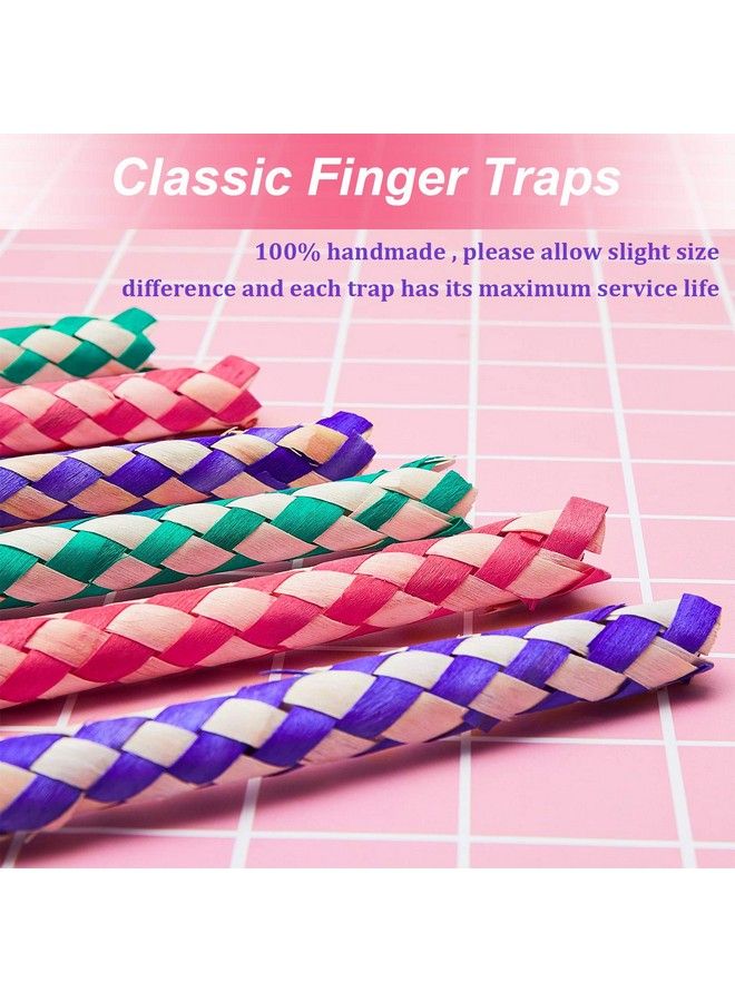 24 Pieces Chinese Finger Trap Bamboo Finger Traps Pet Bird Chew Toy Birds Foraging Chopper Toy For Kids Birthday Party Favors Pinata Fillers Goodie Bag Stuffers