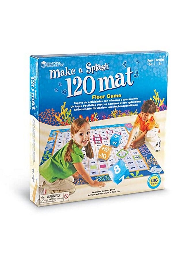 Make A Splash 120 Mat Floor Game Addition/Subtraction 136 Pieces Ages 6+ Math Games For Kids Educational Games