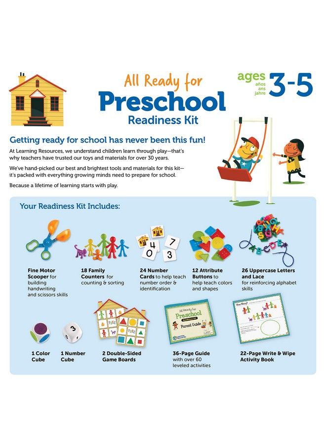 All Ready For Preschool Readiness Kit 60 Activities Set Ages 3+ Kindergartner Preparation Kit Preschool Homeschool Preschool Curriculum Kit