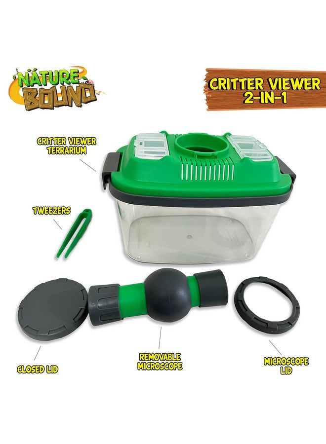 2 In 1 Habitat With Microscope For Insects And Other Critters Includes Removable Lid With Vents Removable Portable Microscope