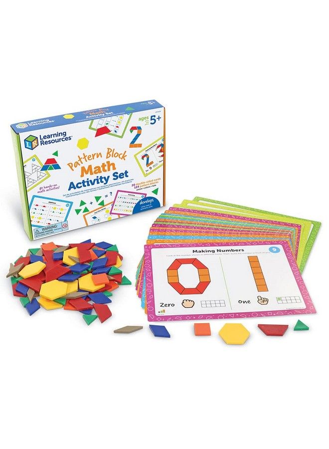 Pattern Block Math Activity Set Math Games For Kids Educational Games Preschool Math Montessori 144 Pieces Age 5+