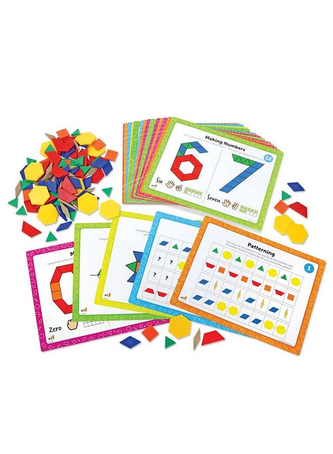 Pattern Block Math Activity Set Math Games For Kids Educational Games Preschool Math Montessori 144 Pieces Age 5+