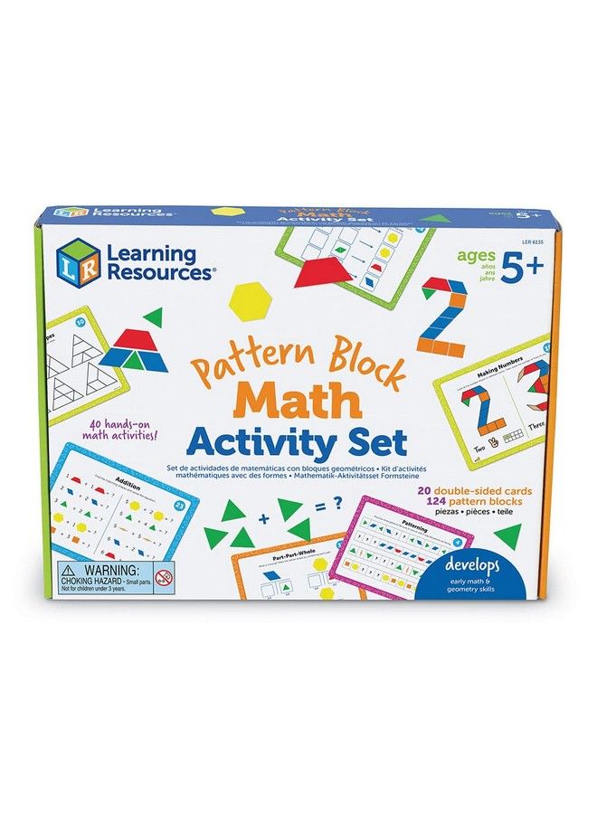 Pattern Block Math Activity Set Math Games For Kids Educational Games Preschool Math Montessori 144 Pieces Age 5+