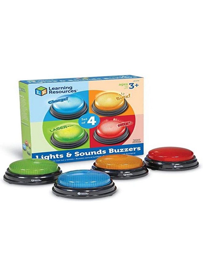 Lights And Sounds Buzzers Game Show And Classroom Buzzers Family Game Night Game Show Buzzers Classroom Accessories Set Of 4 Ages 3+