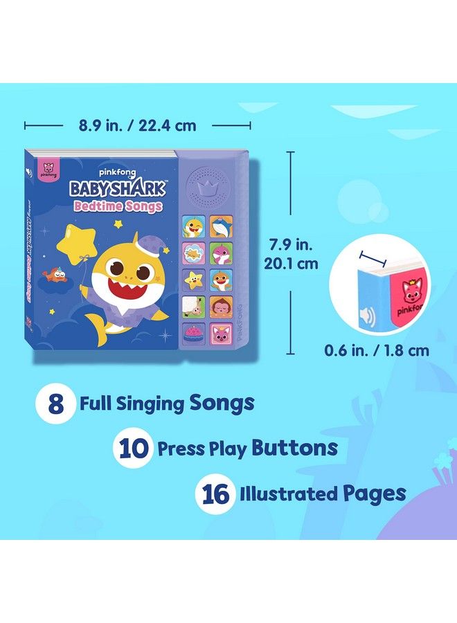 Baby Shark Bedtime Songs 10 Button Sound Book ; Baby Shark Toys ; Learning & Education Toys ; Interactive Baby Books For Toddlers 1 3 ; Gifts For Boys & Girls