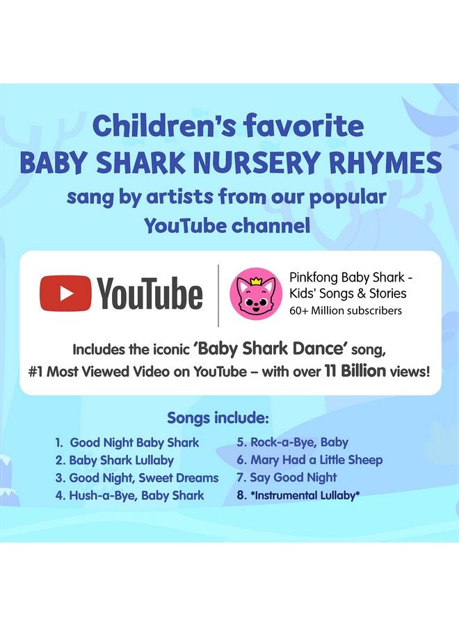 Baby Shark Bedtime Songs 10 Button Sound Book ; Baby Shark Toys ; Learning & Education Toys ; Interactive Baby Books For Toddlers 1 3 ; Gifts For Boys & Girls